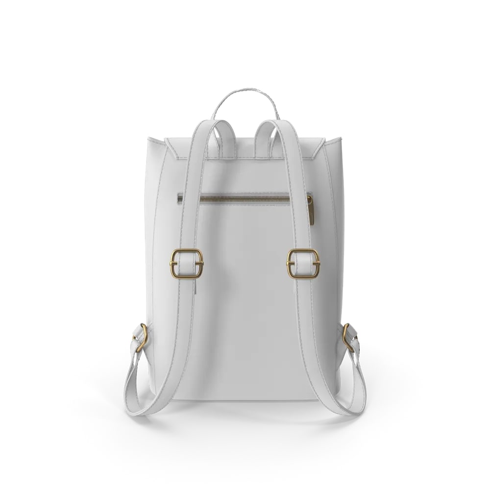 White Faux Leather Backpack — view 2